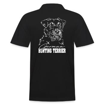 GERMAN HUNTING TERRIER Wirehaired Wilsign's Hunting Dog - Men's Polo Shirt - black - Back - Kai (181cm)