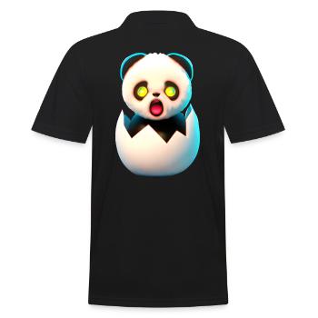 Welcome to Life Panda - Men's Polo Shirt - black - Back - Kai (181cm)