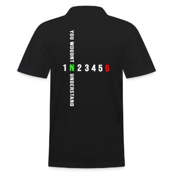 Motorcycle motor-biker 6-speed bike motorcyclist N - Men's Polo Shirt - black - Back - Kai (181cm)