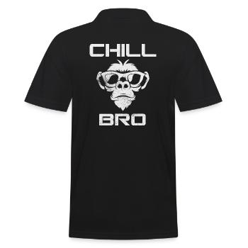 Chill Bro - Cool Monkey with Sunglasses - Men's Polo Shirt - black - Back - Kai (181cm)