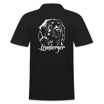 LEONBERGER Hundeportrait Hunde Hund Wilsigns - Männer Poloshirt - Schwarz - Hinten - Kai (181cm)