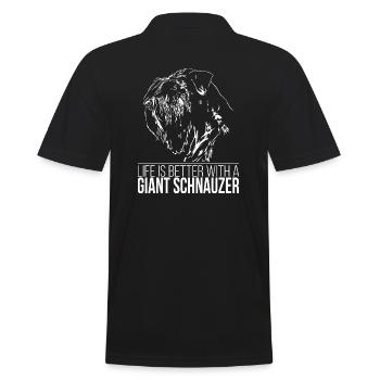 GIANT SCHNAUZER LIFE is better Chien Wilsigns - Polo Homme - noir - Dos - Kai (181cm)