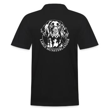 Large Munsterlander Portrait Dog Dogs Wilsigns - Men's Polo Shirt - black - Back - Kai (181cm)