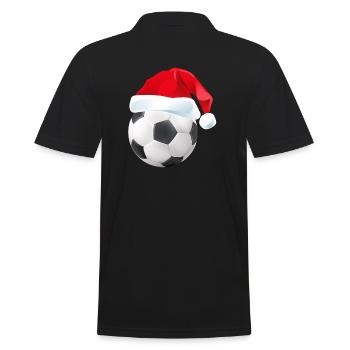 Santa Soccer Ball - Christmas Boys Kids Xmas - Men's Polo Shirt - black - Back - Kai (181cm)