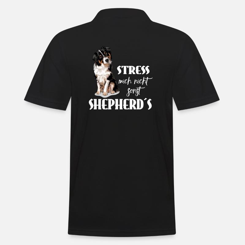 AUSTRALIAN SHEPHERD - Stress mich nicht - Männer Poloshirt - Schwarz