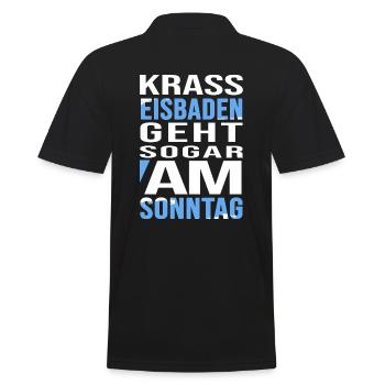 krasser eisbader eiskalt sonntag eisbaden kneipp - Männer Poloshirt - Schwarz - Hinten - Kai (181cm)