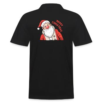Père Noël drôle nez rouge joyeux Noël - Polo Homme - noir - Dos - Kai (181cm)