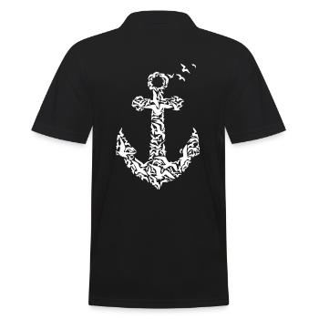 Les ancres - Oiseaux - Polo Homme - noir - Dos - Kai (181cm)