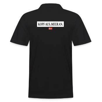 Kopf aus Meer an Spruch Urlaub Dänemark - Männer Poloshirt - Schwarz - Hinten - Kai (181cm)