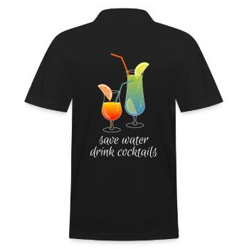 Spare water, drink cocktails! - Men's Polo Shirt - black - Back - Kai (181cm)
