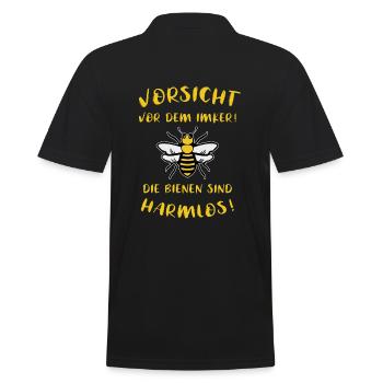 Hobbyimker Lustiger Spruch Bienen Imker Geschenk - Männer Poloshirt - Schwarz - Hinten - Kai (181cm)