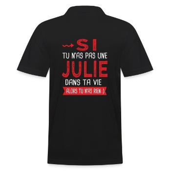 Julie Si tu n as pas une Julie dans ta vie Humour - Polo Homme - noir - Dos - Kai (181cm)