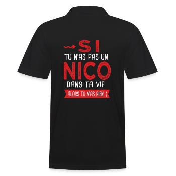 Nicolas Si tu n as pas un Nico dans ta vie Humour - Polo Homme - noir - Dos - Kai (181cm)