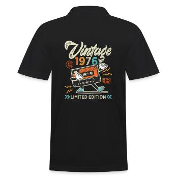 1976 Anniversaire retro music Chemise De 1976 - Polo Homme - noir - Dos - Kai (181cm)
