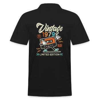 1979 Anniversaire retro music Chemise De 1979 - Polo Homme - noir - Dos - Kai (181cm)