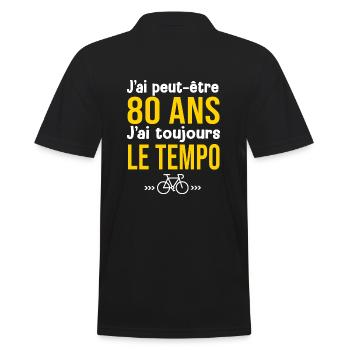 80 Ans 80 E Anniversaire velo anniversaire 80 ans - Polo Homme - noir - Dos - Kai (181cm)