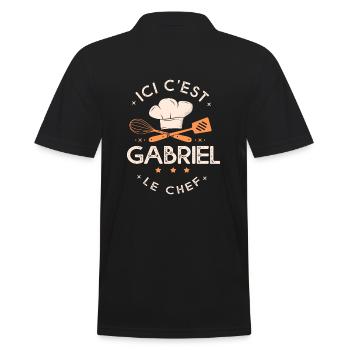 Gabriel Chef Ici c est gabriel le chef cuisinier - Polo Homme - noir - Dos - Kai (181cm)