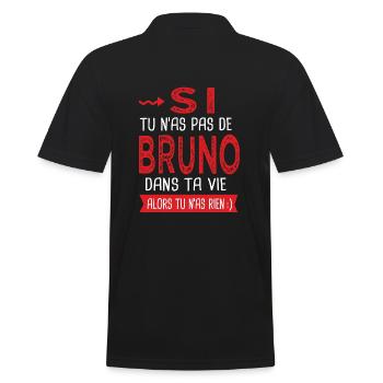 Bruno Si tu n as pas un bruno Cadeau bruno - Polo Homme - noir - Dos - Kai (181cm)