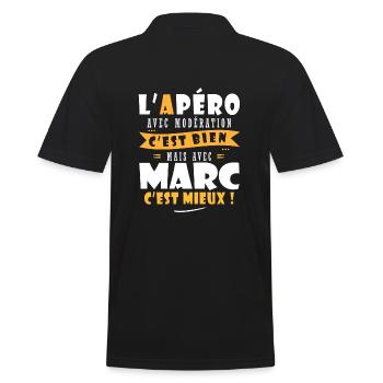 Humour Marc Apero T shirt Humour Drôles marc - Polo Homme - noir - Dos - Kai (181cm)