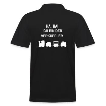 Ich bin der Verkuppler - Männer Poloshirt - Schwarz - Hinten - Kai (181cm)