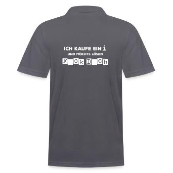 Ich kaufe ein i ... Rätsel Partyzeit Geschenkidee - Männer Poloshirt - Anthrazit - Hinten - Nico (186cm)