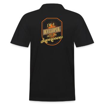 developer - Men's Polo Shirt - black - Back - Kai (181cm)