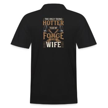 Blacksmith Forging Gift - Men's Polo Shirt - black - Back - Kai (181cm)