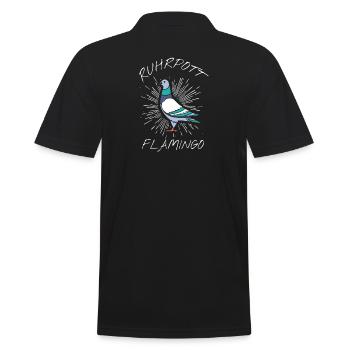 Ruhrpott Flamingo - Männer Poloshirt - Schwarz - Hinten - Kai (181cm)