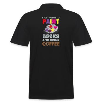 Steine bemalen Kunst Farben Geschenk - Männer Poloshirt - Schwarz - Hinten - Kai (181cm)