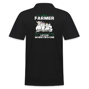 Farmer Saying Gift - Men's Polo Shirt - black - Back - Kai (181cm)