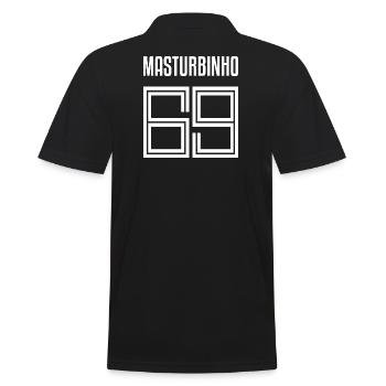Trikotnummer Masturbinho Fussball Fussballfan - Männer Poloshirt - Schwarz - Hinten - Kai (181cm)