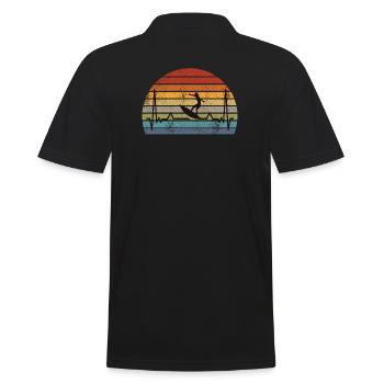 Surfing Surf Retro - Men's Polo Shirt - black - Back - Kai (181cm)