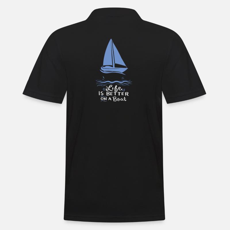 Barca a vela a vela - Polo da uomo - nero