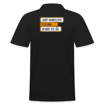 Pickleball Pickleball - Männer Poloshirt - Schwarz - Hinten - Kai (181cm)