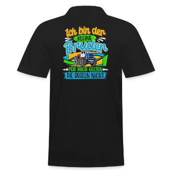 Kleiner Bruder Monstertruck - Männer Poloshirt - Schwarz - Hinten - Kai (181cm)