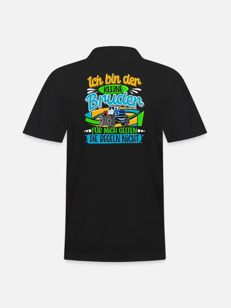 Kleiner Bruder Monstertruck - Männer Poloshirt - Schwarz