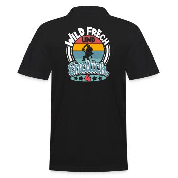 4. Geburtstag Piraten Pirat Kinder - Männer Poloshirt - Schwarz - Hinten - Kai (181cm)