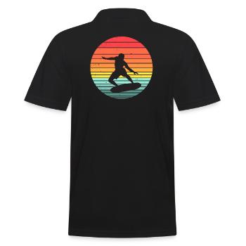 Surfen, Surfen, Surfen - Männer Poloshirt - Schwarz - Hinten - Kai (181cm)