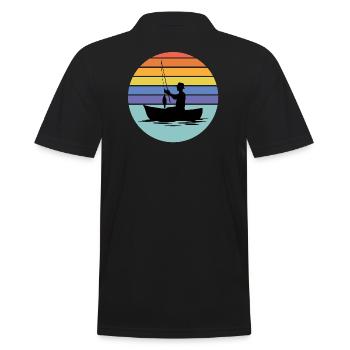 pêche, pêcheur, canne à pêche - Polo Homme - noir - Dos - Kai (181cm)