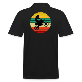 Chopper, Biker, Motorradfan - Männer Poloshirt - Schwarz - Hinten - Kai (181cm)