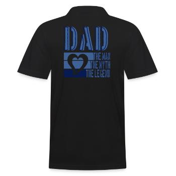 PAPA THE MAN THE MYTH THE LEGEND BLUE HEART - Men's Polo Shirt - black - Back - Kai (181cm)