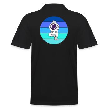 astronaute, flying fusée espace - Polo Homme - noir - Dos - Kai (181cm)
