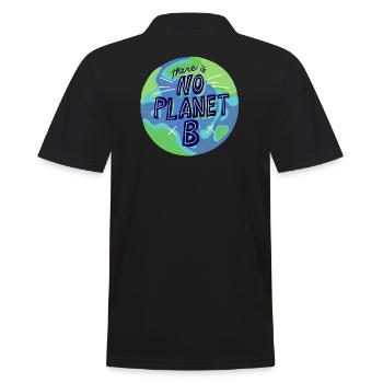 kein Planet B, Mutter Natur, Planet Erde - Männer Poloshirt - Schwarz - Hinten - Kai (181cm)