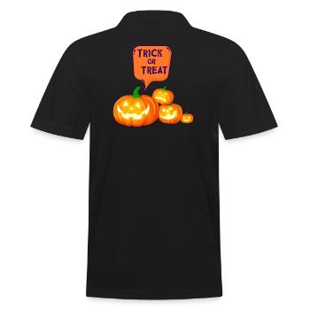 Halloween, Pumpkin, Witch - Men's Polo Shirt - black - Back - Kai (181cm)