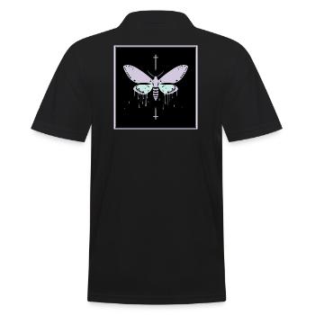 Ethereal Whispers in Mint and Lavender - Men's Polo Shirt - black - Back - Kai (181cm)