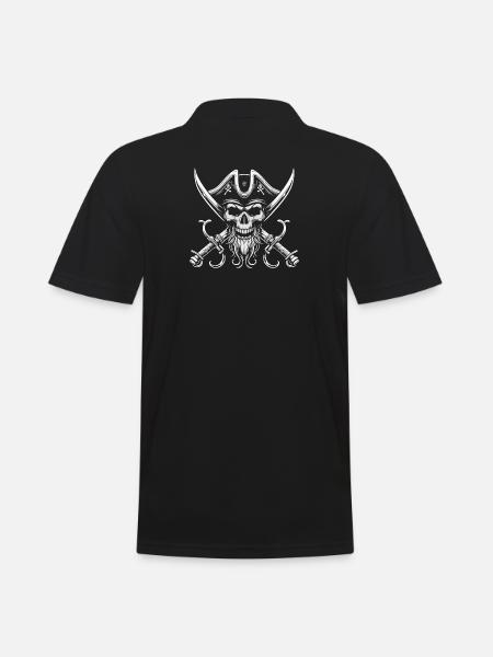 Pirate Skull Sabers - Men's Polo Shirt - black