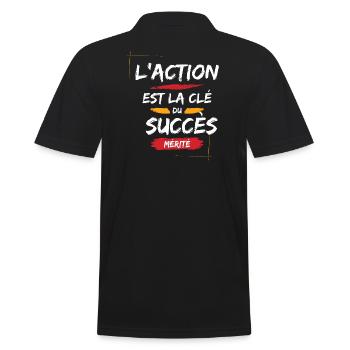 Motivational Quote for Success - Men's Polo Shirt - black - Back - Kai (181cm)