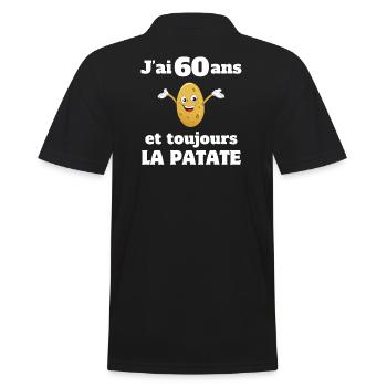Geburtstag, 60 Jahre Jubiläum, 60 Jahre - Männer Poloshirt - Schwarz - Hinten - Kai (181cm)