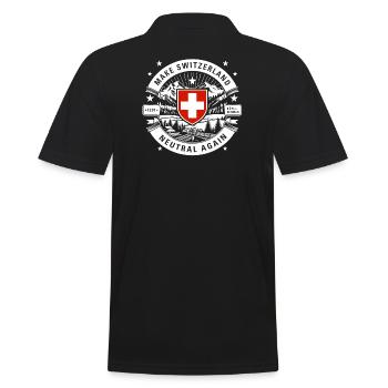 make Switzerland neutral again - Männer Poloshirt - Schwarz - Hinten - Kai (181cm)