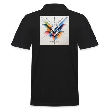 Chaos trifft Struktur - Männer Poloshirt - Schwarz - Hinten - Kai (181cm)